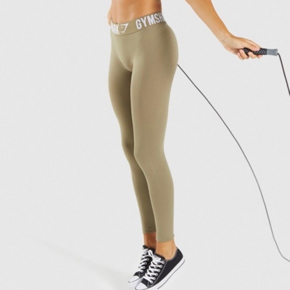 New Gymshark Fitness Fit Leggings Washed Khaki - Picture 8 of 8